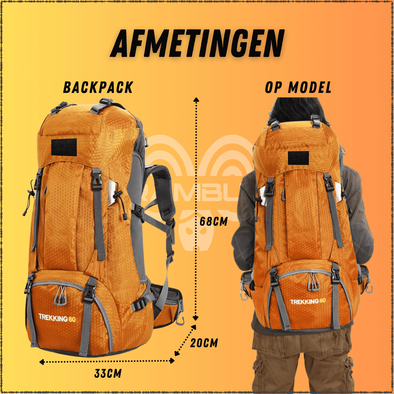 Backpack Adventure 60L Goud