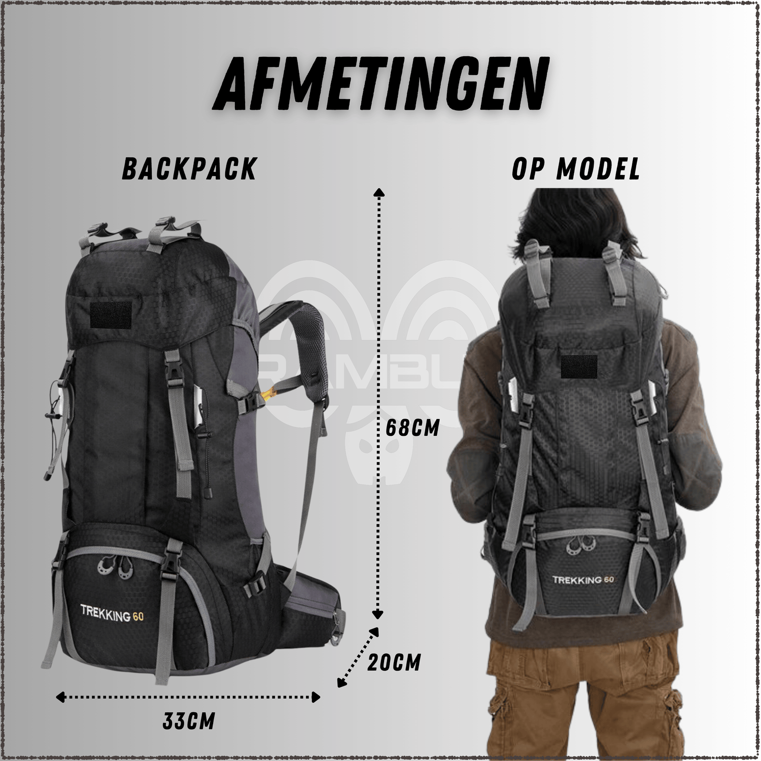Backpack Adventure 60L Zwart