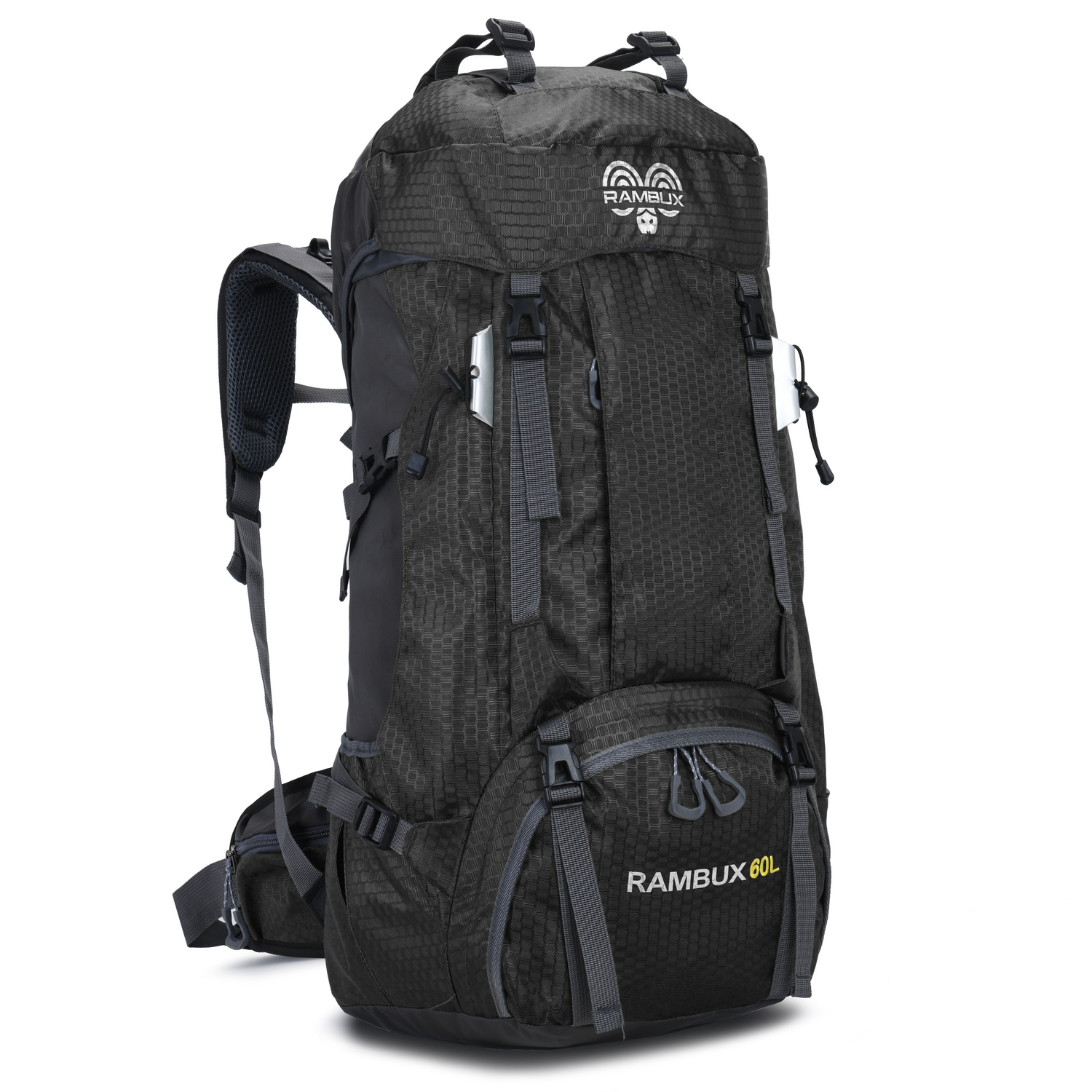60L Trekking Rugzak Zwart