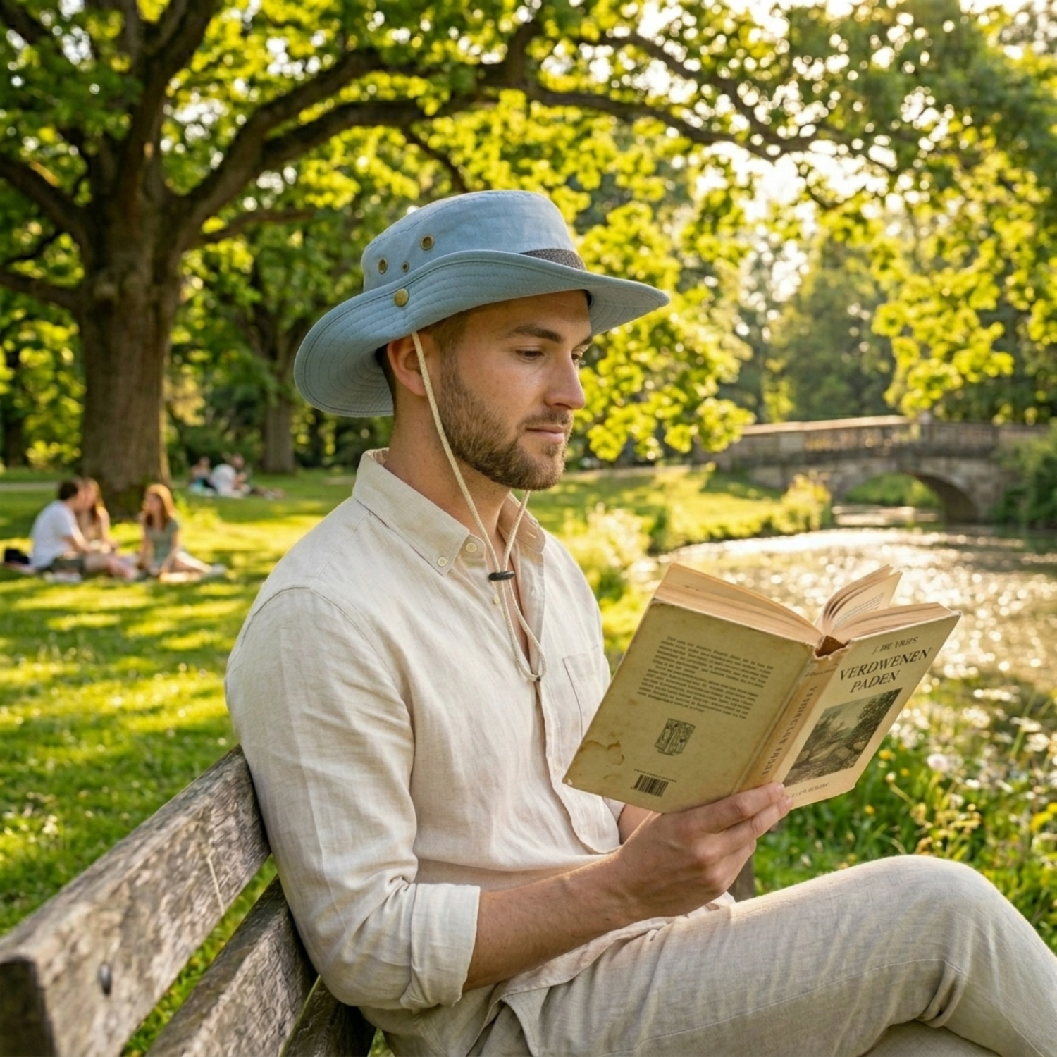 Bucket Hat Heren Lichtblauw