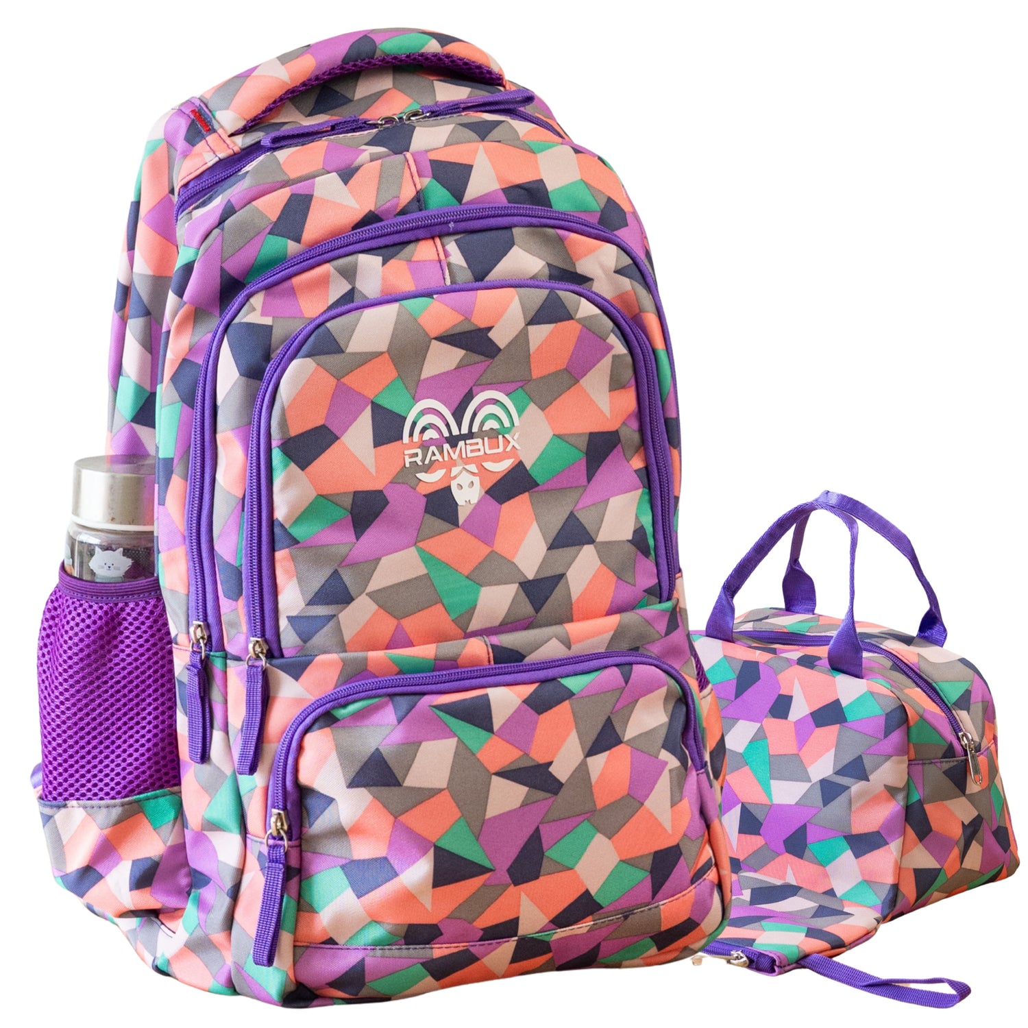 Schooltas Set - Paars Abstract - 3-delig RAMBUX