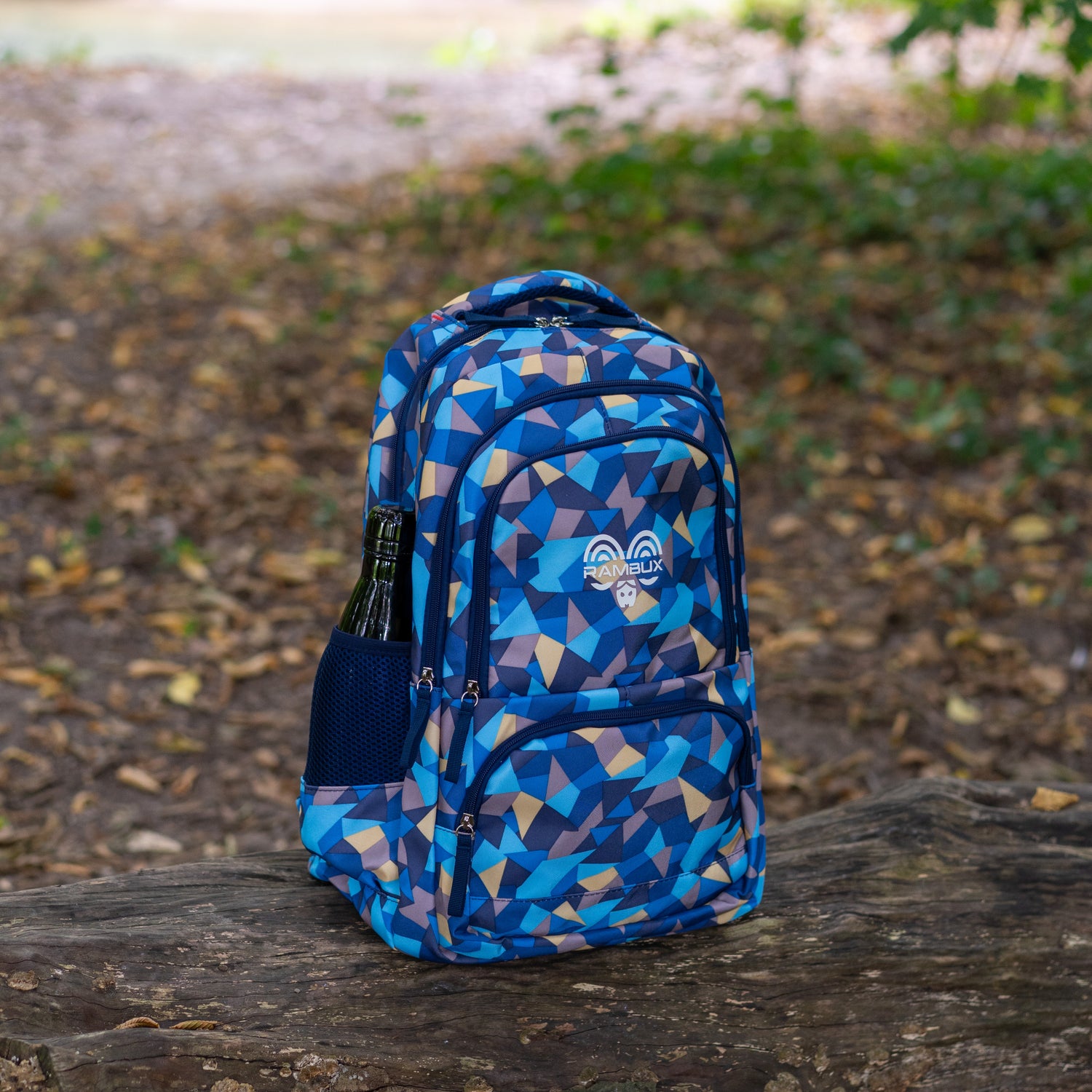 Schooltas Set - Blauw Abstract - 3-delig RAMBUX