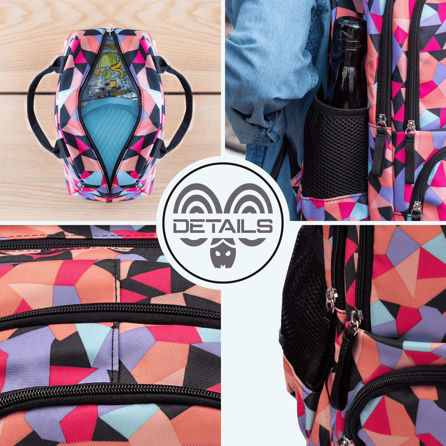 Schooltas Set - Zwart Abstract - 3-delig RAMBUX