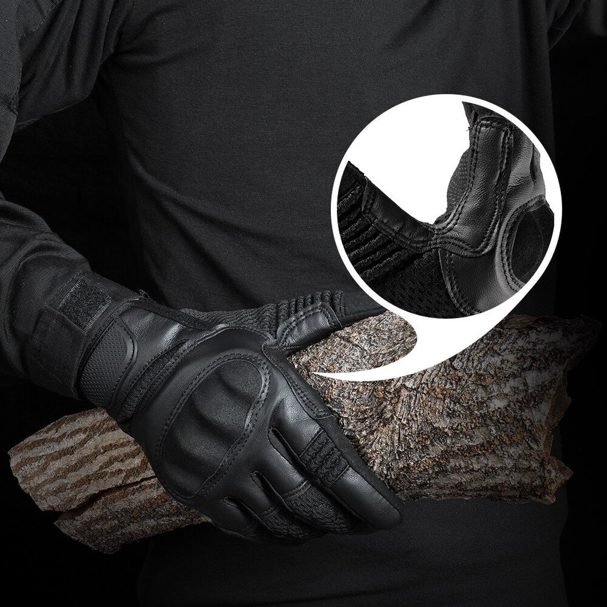 Ademende Motorhandschoenen Zwart