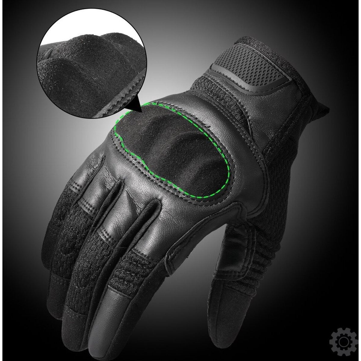 Ademende Motorhandschoenen Zwart
