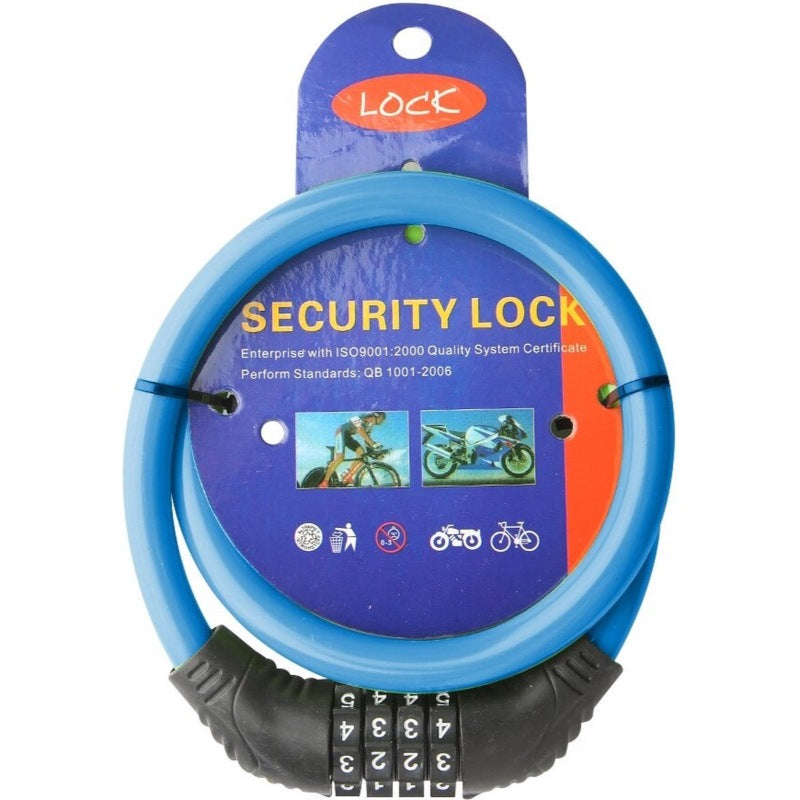 RAMBUX® Fietsslot - Kabelslot - Cijferslot - Blauw - Compact Ringslot voor Fiets - 4 Cijferige Pincode