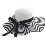 Zonnehoed Dames - Riet - Zwart-Wit RAMBUX