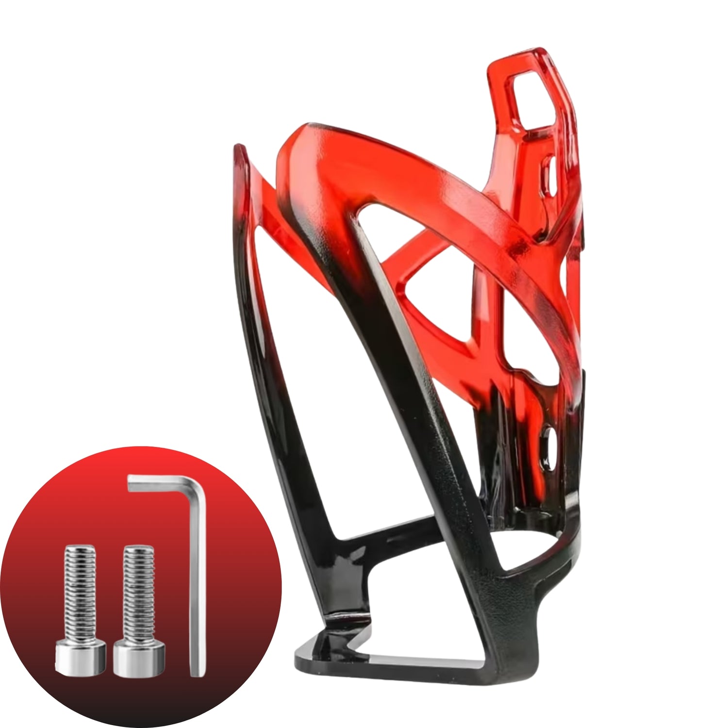 Bidonhouder Fiets - Zwart-Rood - Lichtgewicht Houder voor Bidon