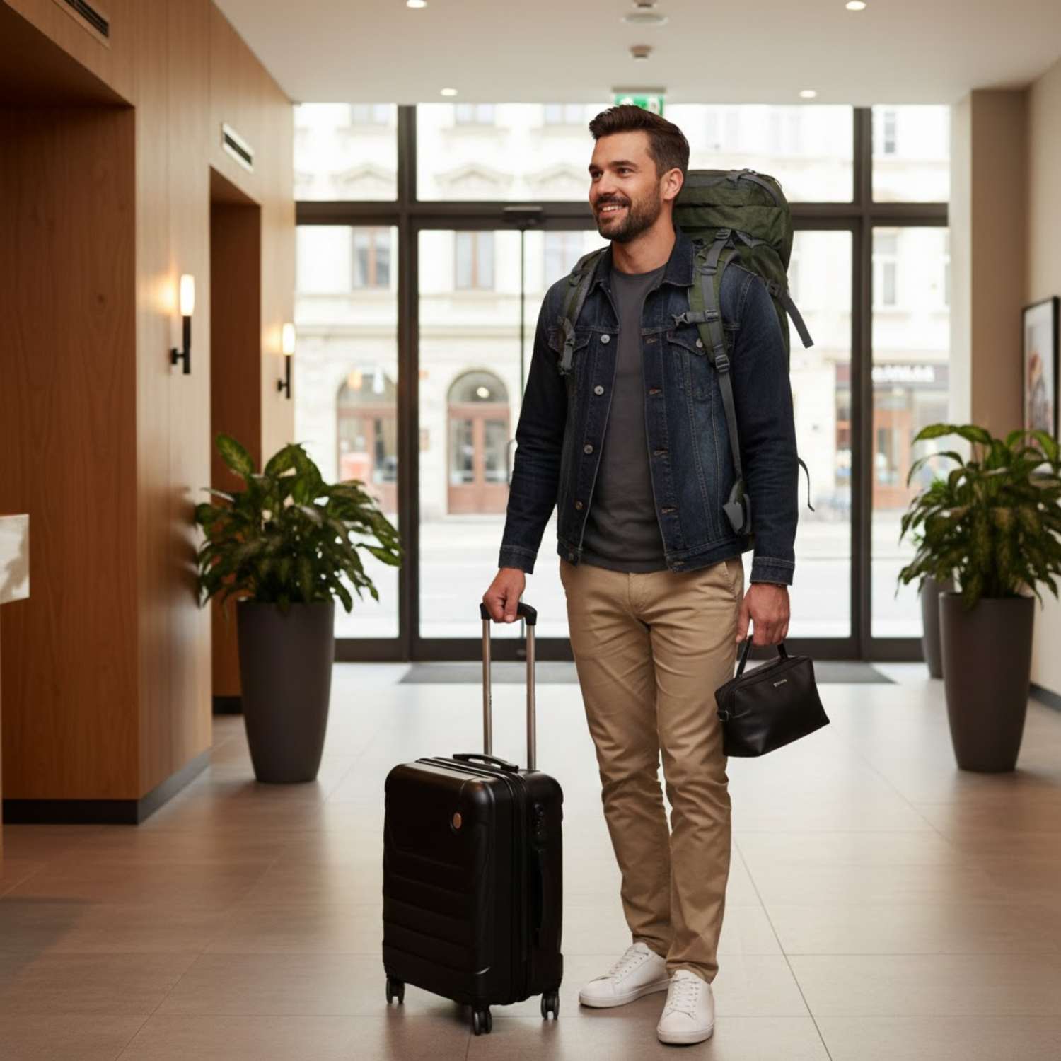 60L Trekking Rugzak Marineblauw