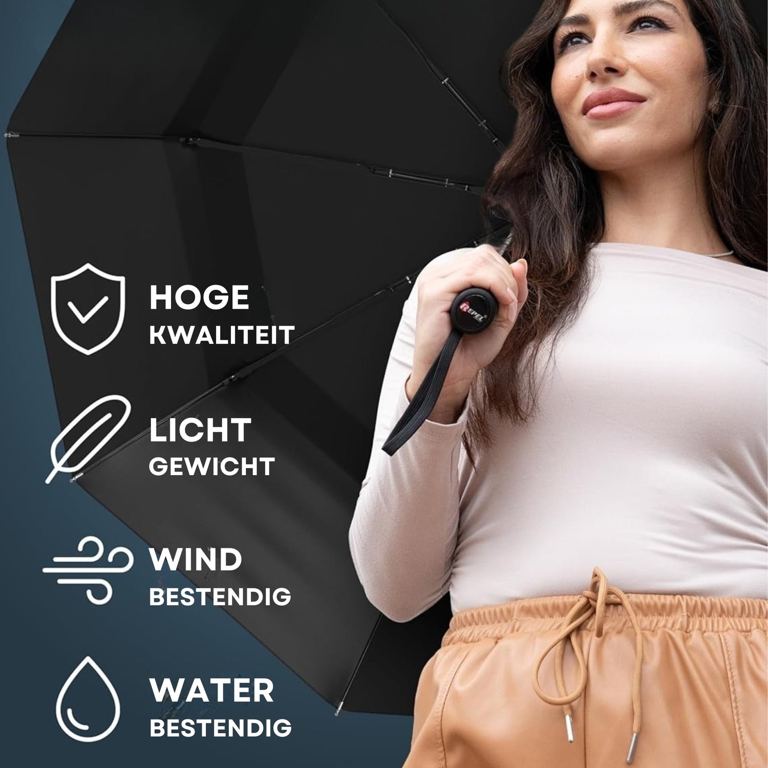 Stormparaplu - Windbestendig - Automatisch Opvouwbaar - Zwart