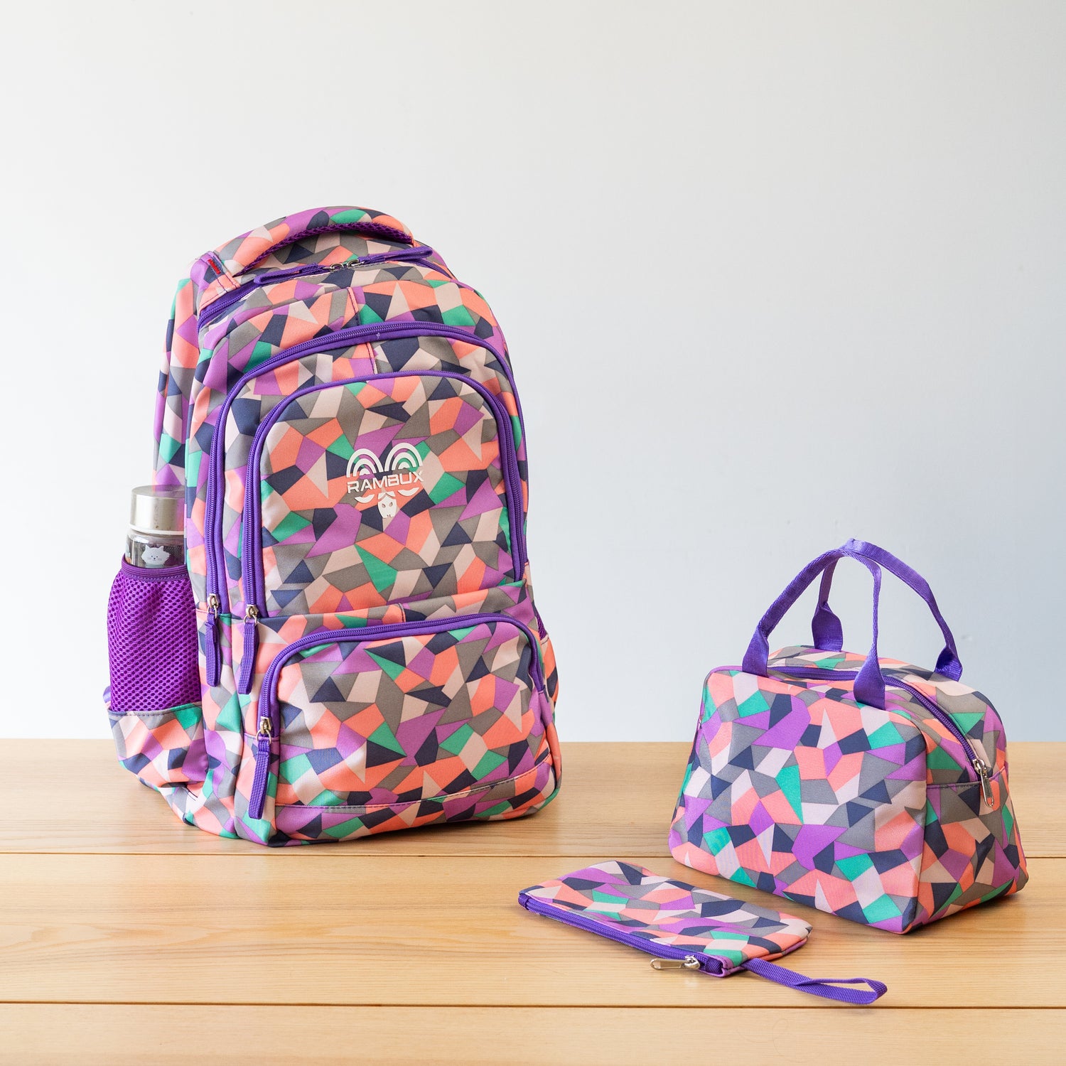 Cartable abstrait violet