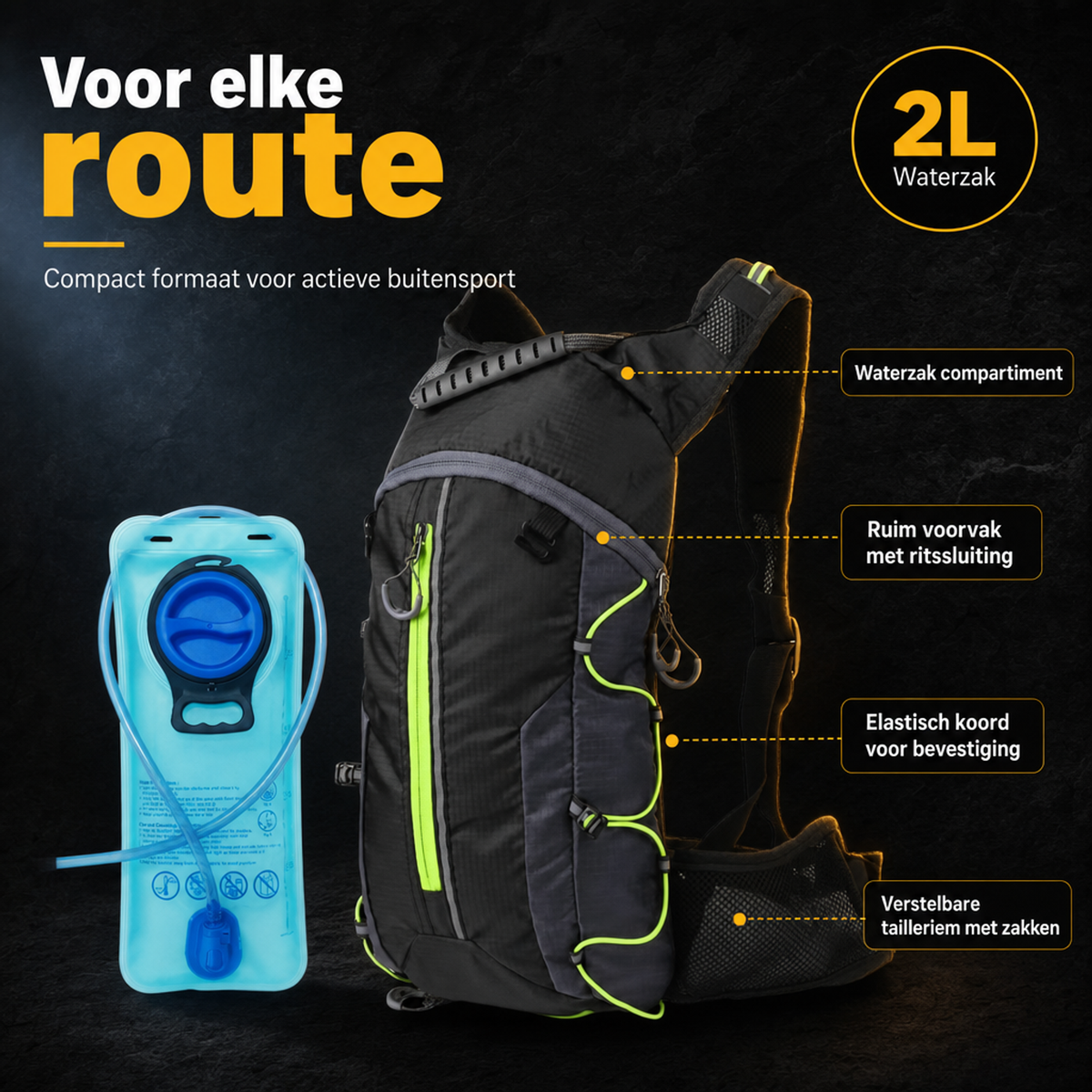 Hydratatie Rugzak Fluor 2 Liter